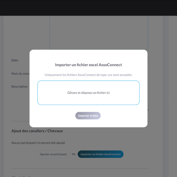 Plateforme de concours - Importation Assoconnect